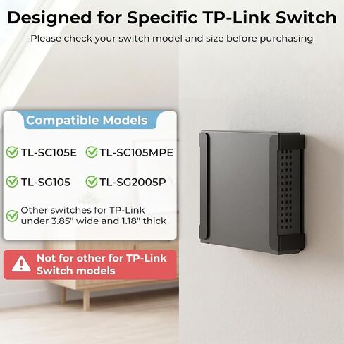 Network Switch Mount for TP-Link Wall Mount Bracket for TL-SG105E TL-SG105MPE TL-SG105 TL-SG2005P Desktop Network Switch Hub Mounting Bracket for TP-Link Switch with Cable Ties in Saudi Arabia