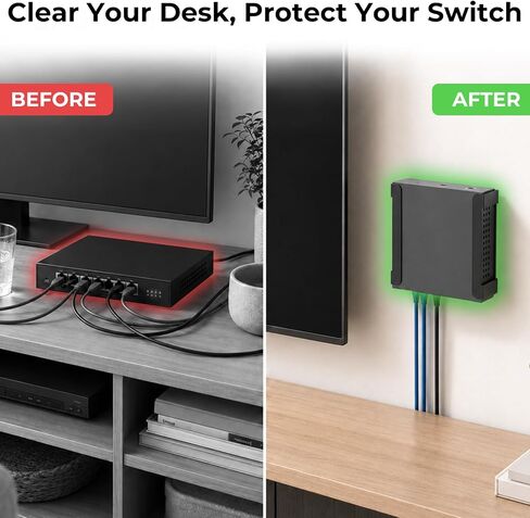Network Switch Mount for TP-Link Wall Mount Bracket for TL-SG105E TL-SG105MPE TL-SG105 TL-SG2005P Desktop Network Switch Hub Mounting Bracket for TP-Link Switch with Cable Ties in Saudi Arabia