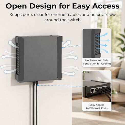 Network Switch Mount for TP-Link Wall Mount Bracket for TL-SG105E TL-SG105MPE TL-SG105 TL-SG2005P Desktop Network Switch Hub Mounting Bracket for TP-Link Switch with Cable Ties in Saudi Arabia