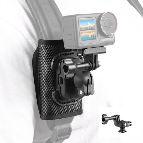 Backpack Mount for Insta360 Luna Ultra X5 X4 Air Ace Pro 2 Accessories | Shoulder Strap Clip Holder 360° Adjust Quick Release for DJI Osmo 360 Nano Action 6 5 Pocket 4 3 for GoPro Max2 13 mission in Saudi Arabia