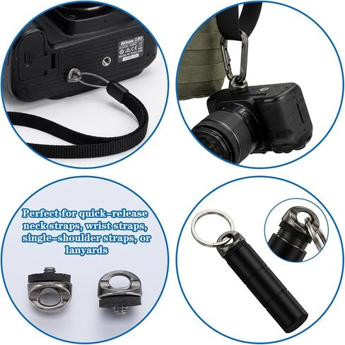 2Pcs 1/4 Camera Screw- Quick Install Metal Tripod Screw, 5 mm Thread Length | D-Ring Camera Screw Adapters for Tripod Mount, Quick Release Plate, Wrist Strap Tripod, DSLR, JIS B 7103 1/4"-20 UNC Thread in Saudi Arabia