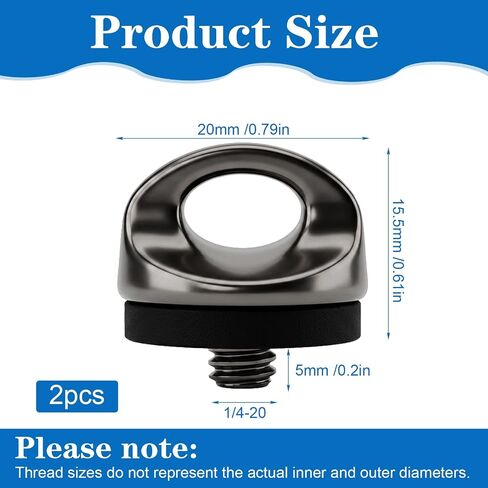 2Pcs 1/4 Camera Screw- Quick Install Metal Tripod Screw, 5 mm Thread Length | D-Ring Camera Screw Adapters for Tripod Mount, Quick Release Plate, Wrist Strap Tripod, DSLR, JIS B 7103 1/4"-20 UNC Thread in Saudi Arabia