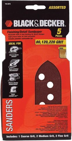 Black & Decker 74-674 Finishing / Detail Sandpaper, 5-Piece in Kuwait