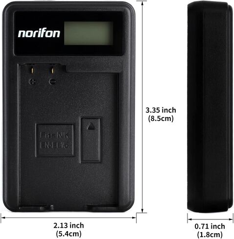 Norifon EN-EL15 LCD USB Charger for Nikon 1 V1, D500, D600, D610 | Compatible with Nikon D7000, D7100, D7200, D750, D800, D800E, D810, D810A in Saudi Arabia