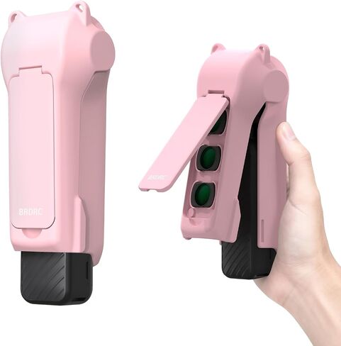 BRDRC Pocket 4 Protective Cover Case for DJI Osmo Pocket 3/4, with 4 Magnetic CPL/ND Filter Storage Slots and Detachable Wrist Strap for Osmo Pocket 3/4 Accessories(Pink) in Saudi Arabia