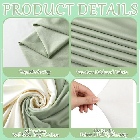 131 Pcs Arch Fabric Backdrop Cover and Balloon Sets 7.2ft & 6ft Wedding Birthday Party Spandex Stretchy Backdrop for Bridal Shower Graduation Ceremony(Sage Green, White,Simple) in Saudi Arabia