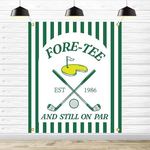 Fore-TEE and Still on Par Birthday Backdrop Banner, 40th Golf Birthday Decorations, 40th Golf Party Backdrop, Lets Par Tee Birthday Party Background, 51 * 61 Inch in Saudi Arabia