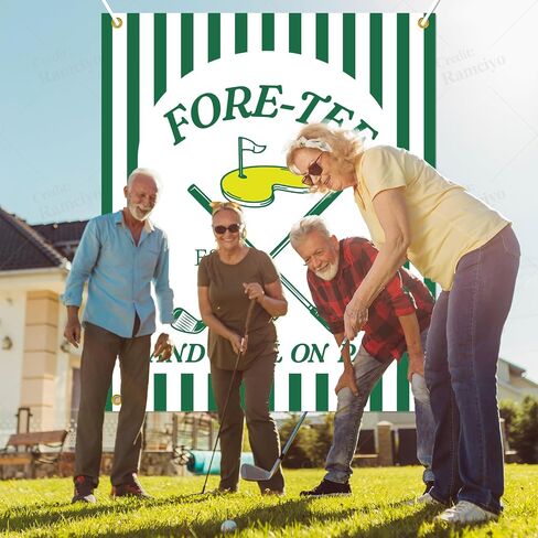 Fore-TEE and Still on Par Birthday Backdrop Banner, 40th Golf Birthday Decorations, 40th Golf Party Backdrop, Lets Par Tee Birthday Party Background, 51 * 61 Inch in Saudi Arabia