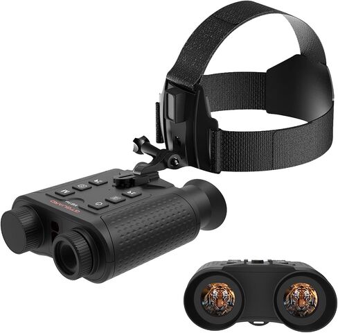 V6 Pro 4K Night Vision Binoculars Head Mounted with Rangefinder, 8X Digital Zoom Infrared Viewer, Rechargeable Night Vision Goggles with 512GB Support for Hunting in Saudi Arabia