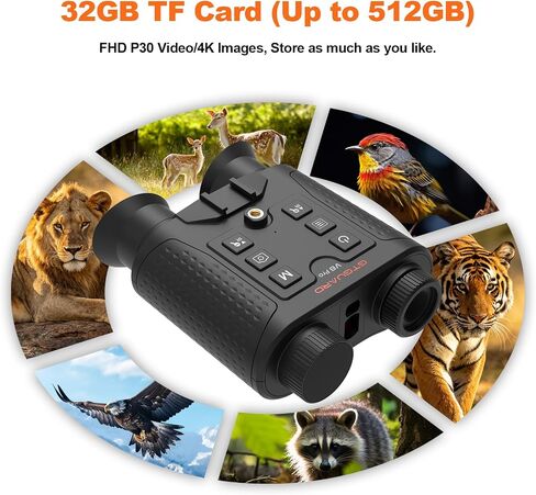 V6 Pro 4K Night Vision Binoculars Head Mounted with Rangefinder, 8X Digital Zoom Infrared Viewer, Rechargeable Night Vision Goggles with 512GB Support for Hunting in Saudi Arabia