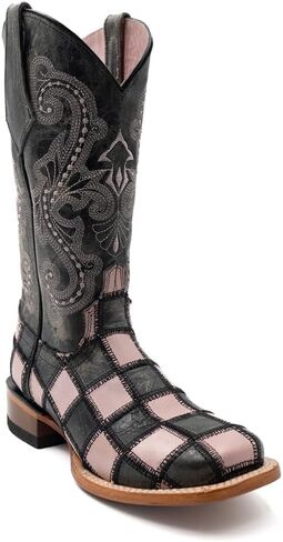 Ferrini Women's Women'S Patchwork Western Boot Broad Square Toe - 81393200 7 1/2 M US in Saudi Arabia