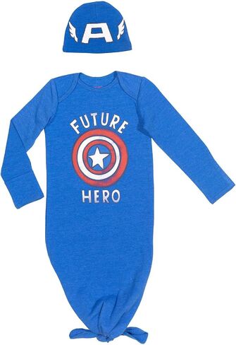 Marvel Baby Boys' 2-Piece Sleepwear Gown and Hat Set Newborn to Infant in Saudi Arabia