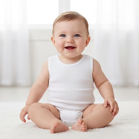 Baby Boys 5 Pack Solid Sleeveless Bodysuit Summer Clothes for 1-18M | One Piece Romper Outfit, Toddler Infant Basic Jumpsuit in Saudi Arabia