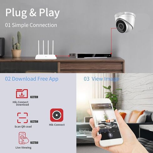Real HD IPC-T240H 4MP POE IP Turret Camera 2.8mm Lens Smart IR Night Vision | H.265+ WDR Compatible with Ⲏіkconnect/iVMS4200/Guarding Vision in Kuwait