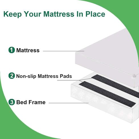 TEUVO Non Slip Mattress Pad, Keep Mattress in Place for a Great Night’s Sleep, Premium Hook and Loop Tape with Adhesive for Mattresses with Smooth Surfaces, DIY 11 cm Wide and 2 M Long in Saudi Arabia