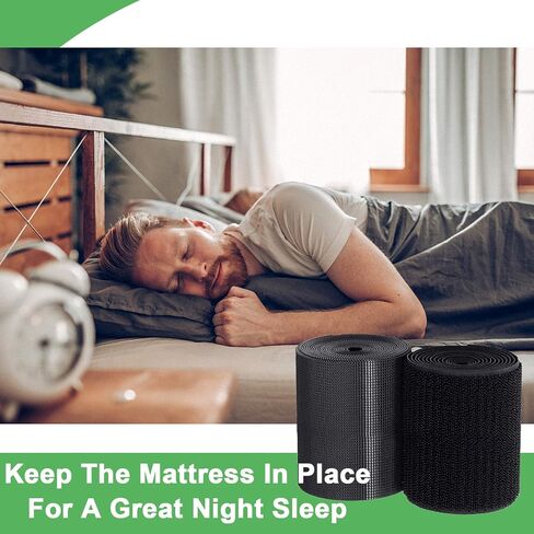 TEUVO Non Slip Mattress Pad, Keep Mattress in Place for a Great Night’s Sleep, Premium Hook and Loop Tape with Adhesive for Mattresses with Smooth Surfaces, DIY 11 cm Wide and 2 M Long in Saudi Arabia