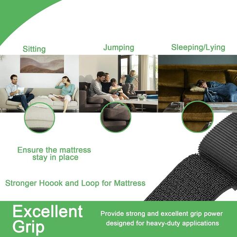 TEUVO Non Slip Mattress Pad, Keep Mattress in Place for a Great Night’s Sleep, Premium Hook and Loop Tape with Adhesive for Mattresses with Smooth Surfaces, DIY 11 cm Wide and 2 M Long in Saudi Arabia