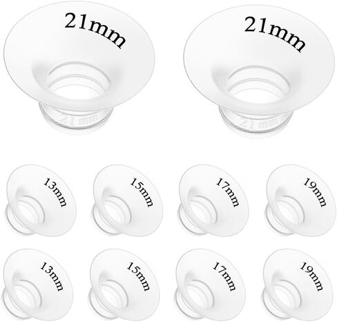 10Pcs Flange Insert 13/15/17/19/21mm*2 Compatible with Momcozy M5/M9/M6/V2 Pro/V2 pro/S12 Pro/S9 Pro/Spectra/Medela/eufy/Elvie/Lansinoh/Paruu P10 Breast Pump,and Most 24mm Shields in Kuwait