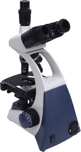 Brilluxa Trinocular Microscope, 40X-1600X Compound Microscope and Laboratory Optical Scope with LED Light, Adjustable Aluminum Alloy Stand, DC 5V 1A for Lab Sample Viewing in Kuwait