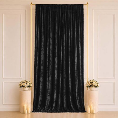 Efavormart Navy Blue Premium Crushed Velvet Backdrop Curtain 10ft x 10ft – Ceiling Drape Panel & Room Divider Curtain with Rod Pocket, 70% Blackout in Saudi Arabia