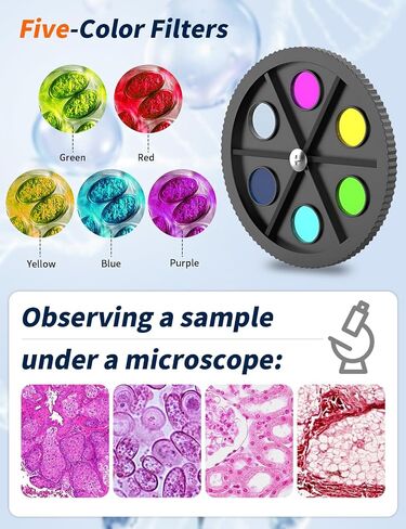 Monocular Microscope,WF10x/25x Eyepieces,40x–2000x Magnification,Dual LED Illumination,Comes with a Free Experiment Kit & Phone Adapter.Suitable for Students Home and School Lab in Saudi Arabia