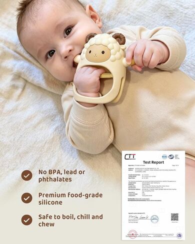 Lamb Baby Teething Toys for 3-12 Months, Silicone Teething Mitten with Pacifier-Shaped Chew Arms, Wearable No-Drop Hand Teether for Teething Relief, BPA Free (2 Pack) in Saudi Arabia