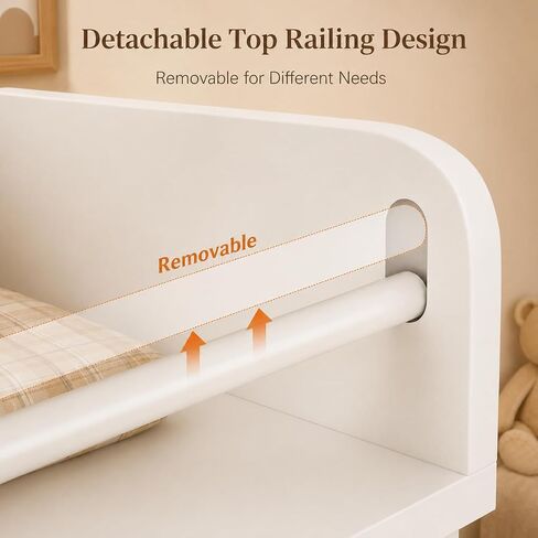 Feonase Baby Changing Table with Storage, Tall Nursery Changing Station with 4 Drawers & 2 Open Shelves, Wooden Storage Cabinet for Nursery, Bedroom, White in Saudi Arabia