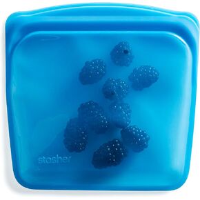 Stasher Premium Reusable Silicone Sandwich Bag, Deep Ocean, 28 oz | Food-Safe Silicone, Leak-Free, BPA-Free, Eco-Friendly, Freezer, Microwave, Dishwasher, Oven Safe, Meal Prep, Lunch Container in Saudi Arabia