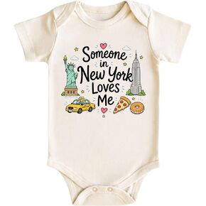Someone in New York Loves Me Baby Bodysuit for Boys Girls - New York Newborn Gifts in Saudi Arabia