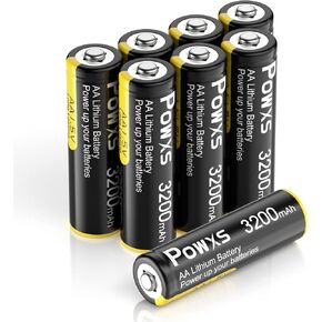 بطاريات ليثيوم POWXS 3200 مللي أمبير 1.5 فولت AA، 8 عبوات in Kuwait