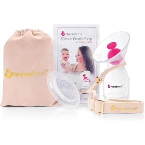 NatureBond Silicone Breast Pump with lid, Stopper, Strap, Pouch. Breastfeeding Essential Premium All in 1 Set. 3.4oz 100ml (Premium All-in-ONE) in Saudi Arabia