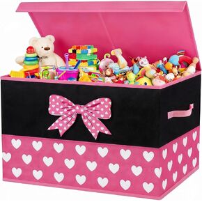Youyole Extra Large Checkered Storage Box Truck Chest Basket with Lids | 25"x13"x16", Collapsible Storage Organizer, Rectangular Checkered Basket Bin for Living Room Bedroom Closet Shelf in Kuwait