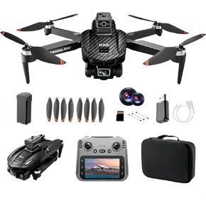 GPS Foldable Quadcopter Drone, 4K Dual Cameras & 4.5" Large-Screen Remote Controller | Infrared Obstacle Avoidance, LED Night Lights, Brushless Motors, Standard Rechargeable Battery, Wi-Fi FPV Real-Time Transmission, Altitude Hold, GPS Auto Return & Follo in Kuwait