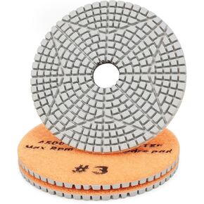 3 Step 4 Inch Diamond Polishing Pads,Granite Polishing Pads | for Granite Quartz Marble Concrete Terrazzo,for Countertop & Floor Restoration,Fits Angle Grinders,Polishers in Saudi Arabia