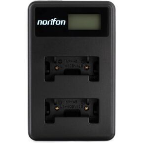 Norifon NP-45 Dual Channel LCD USB Charger for Fujifilm FinePix JX250 | Compatible with Fujifilm FinePix JX400, J38, J10, J20, JX520, JX580, JX300, JX680, JX370, JV200, JV100, JZ250, JZ100 Cameras in Saudi Arabia