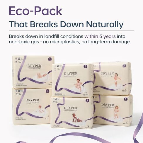 Small Pack Baby Diapers, DRYPER Diaper Size 2 (9-18 lbs), 27 Nappies, Hypoallergenic Disposable Diaper, Oeko-TEX Standard 100, Ultra-Soft & Thin, with Wetness Indicator in Saudi Arabia