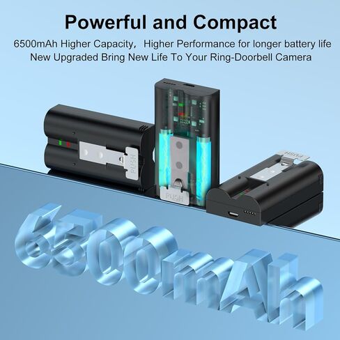 2 Packs Replacement Battery for Ring Doorbell– 2026 Upgrade 6500mAh Rechargeable Camera Batteries for Ring Video Doorbell 2/3/3Plus/4, Stick Up Cam(2/3rd Gen), Spotlight Cam and Peephole Cam in Kuwait