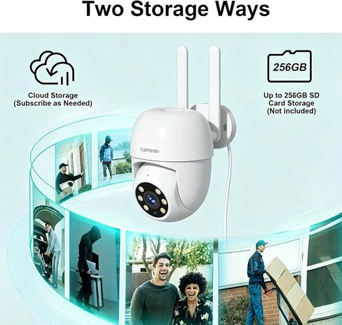 WiFi Security Camera Outdoor Wired, Camera for Home Security(4 Cams) | 2.4/5GHz WiFi, Auto Tracking, Color Night Vision, Motion Detection, 2-Way Audio, 24/7 Recording, Work with Alexa/Google Home in Saudi Arabia