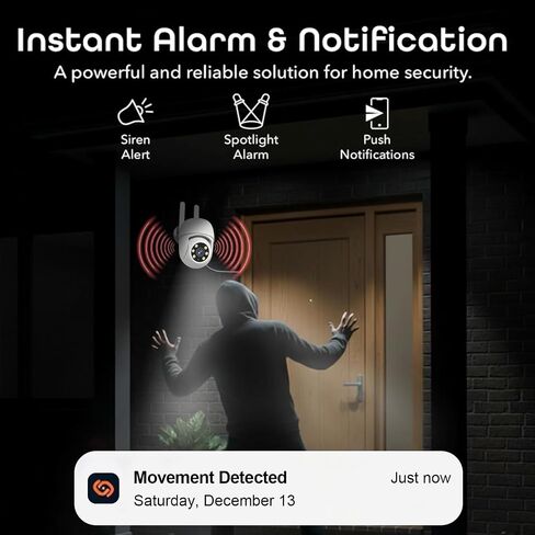 WiFi Security Camera Outdoor Wired, Camera for Home Security(4 Cams) | 2.4/5GHz WiFi, Auto Tracking, Color Night Vision, Motion Detection, 2-Way Audio, 24/7 Recording, Work with Alexa/Google Home in Saudi Arabia