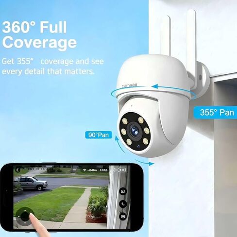 WiFi Security Camera Outdoor Wired, Camera for Home Security(4 Cams) | 2.4/5GHz WiFi, Auto Tracking, Color Night Vision, Motion Detection, 2-Way Audio, 24/7 Recording, Work with Alexa/Google Home in Saudi Arabia