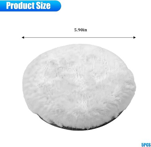 3PCS Car 6 Inch Wool Polishing Buffing Pad, Vehicle Buffing Polishing Waxing Wheel with M14 Drill Adapter, Auto Polisher Buffer Drill Attachment for Glass Tire, Universal for Vehicles in Saudi Arabia