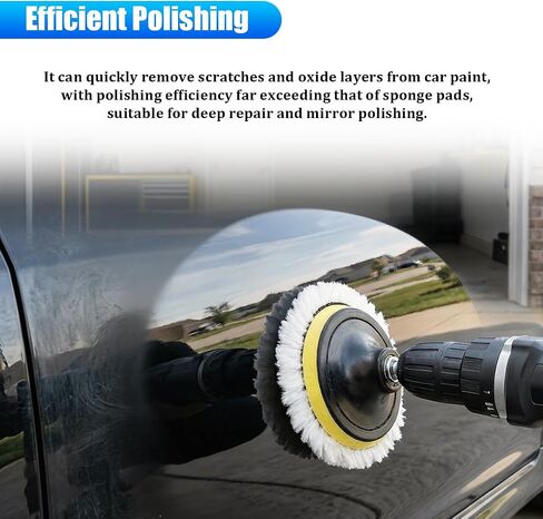 3PCS Car 6 Inch Wool Polishing Buffing Pad, Vehicle Buffing Polishing Waxing Wheel with M14 Drill Adapter, Auto Polisher Buffer Drill Attachment for Glass Tire, Universal for Vehicles in Saudi Arabia