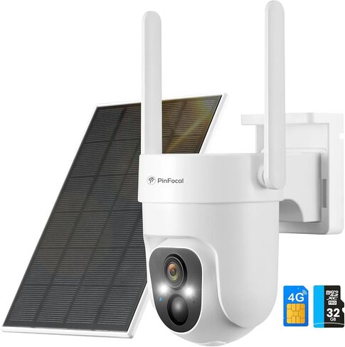 4G LTE Cellular Security Camera Wireless Outdoor, No WiFi Needed | 2K Color Night Vision, 360° View Pan/Tilt, 2 Way Talk, PIR Motion Sensor, Built-in SIM Card (Support Verizon/AT&T/T-Mobile) in Saudi Arabia