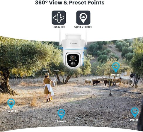 4G LTE Cellular Security Camera Wireless Outdoor, No WiFi Needed | 2K Color Night Vision, 360° View Pan/Tilt, 2 Way Talk, PIR Motion Sensor, Built-in SIM Card (Support Verizon/AT&T/T-Mobile) in Saudi Arabia