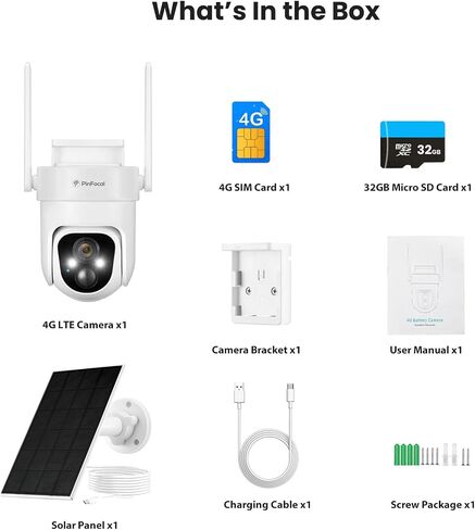4G LTE Cellular Security Camera Wireless Outdoor, No WiFi Needed | 2K Color Night Vision, 360° View Pan/Tilt, 2 Way Talk, PIR Motion Sensor, Built-in SIM Card (Support Verizon/AT&T/T-Mobile) in Saudi Arabia