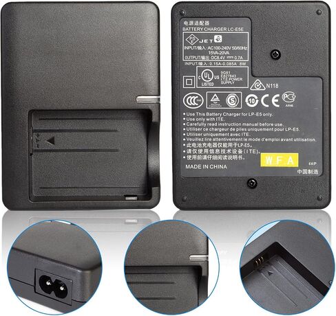 LC-E5 LC-E5C LC-E5E Charger for LP-E5 LPE5 Battery | Compatible with Canon EOS 1000D 450D 500D Rebel XS XSi T1i Kiss F X2 X3 Cameras in Saudi Arabia