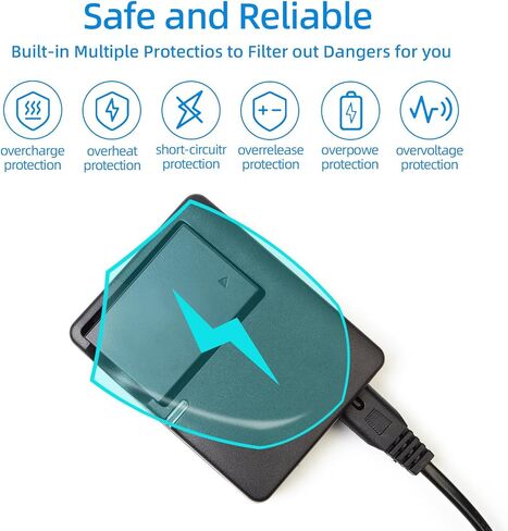 LC-E5 LC-E5C LC-E5E Charger for LP-E5 LPE5 Battery | Compatible with Canon EOS 1000D 450D 500D Rebel XS XSi T1i Kiss F X2 X3 Cameras in Saudi Arabia