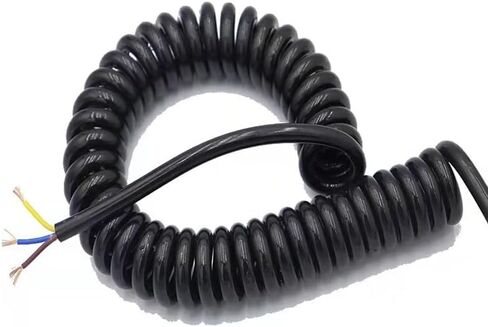 1Pc Spring Spiral Wire Cable 3 Core 14AWG 17AWG 18AWG 20AWG with Length 2.5m 5m 7.5m Black Power Cord Expandable Wire 0.5/1.0/2.0 Square Millimeter (Size : 5m, Color : 17 AWG) in Saudi Arabia