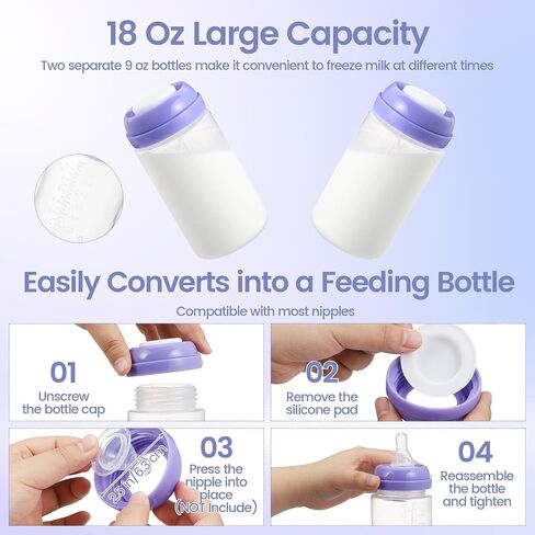 18 oz Portable Breast Milk Cooler, 24H Cooling Breastmilk Chiller | 360° Cooling, Stainless Steel Travel Breastmilk Cooler with 2 BPA-Free Baby Bottles Sleeve Strap for Breastmilk Storage in Saudi Arabia