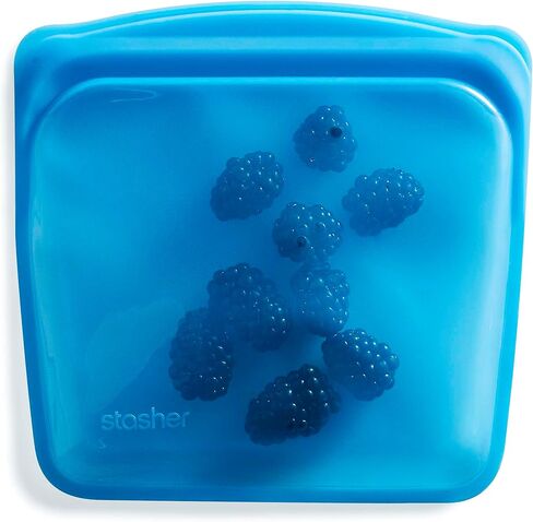 Stasher Premium Reusable Silicone Sandwich Bag, Deep Ocean, 28 oz | Food-Safe Silicone, Leak-Free, BPA-Free, Eco-Friendly, Freezer, Microwave, Dishwasher, Oven Safe, Meal Prep, Lunch Container in Saudi Arabia
